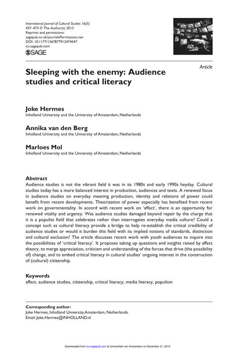 joke hermes|Sleeping with the enemy: Audience studies and critical literacy.